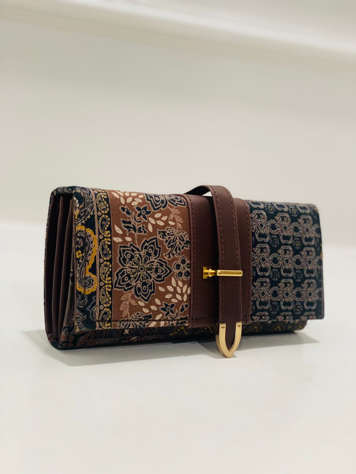 Brown Patchwork Wallet