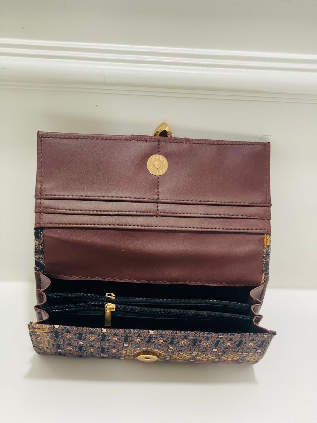 Brown Patchwork Wallet