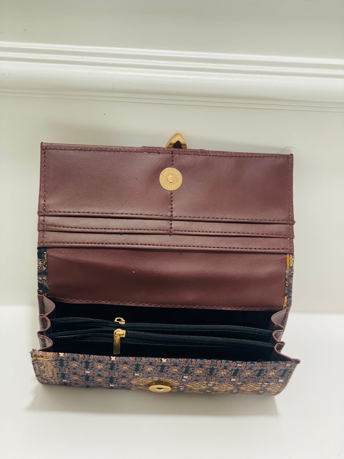 Brown Patchwork Wallet