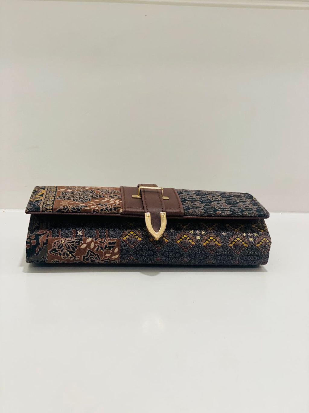 Brown Patchwork Wallet