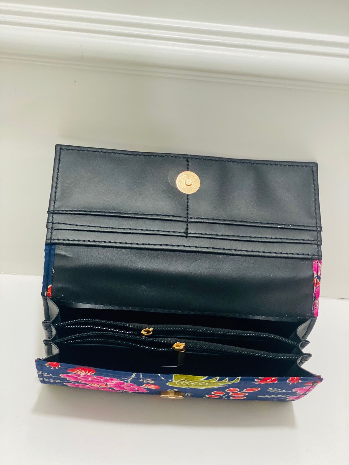 Navy Floral Wallet