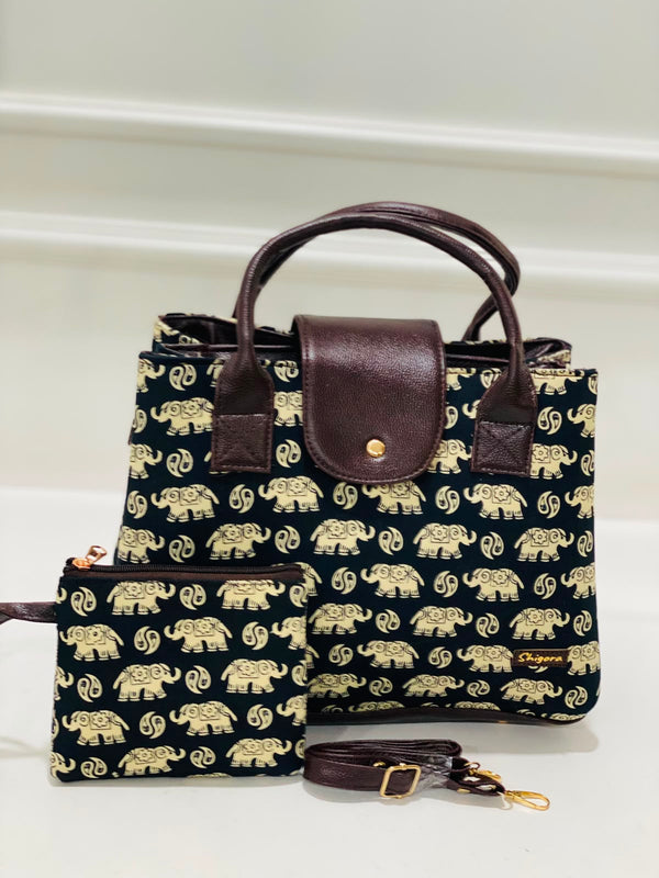 Black Elephant Triple Tier Bag
