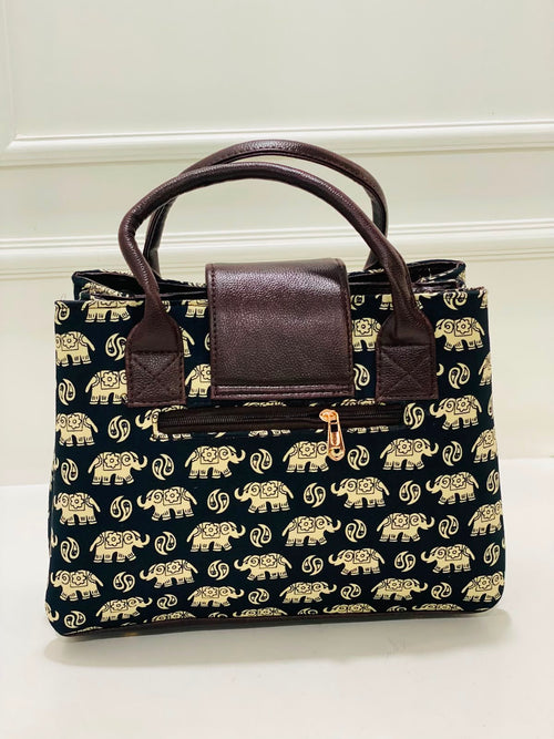 Black Elephant Triple Tier Bag
