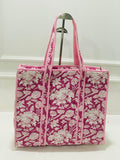 Pink Quilted Tote Bag