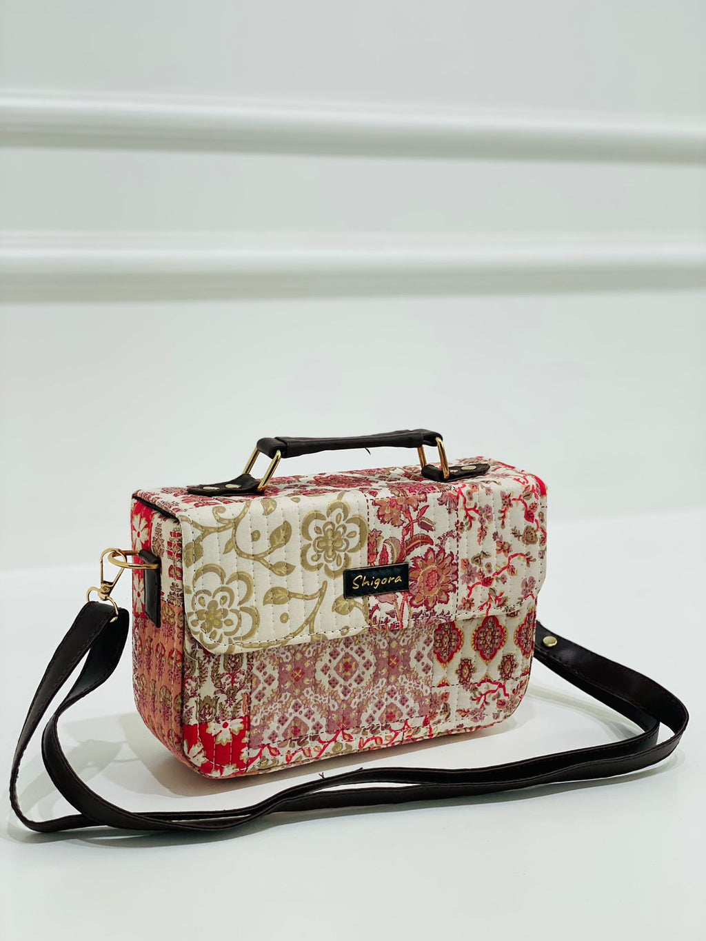 Ivory Red Floral Sling Bag