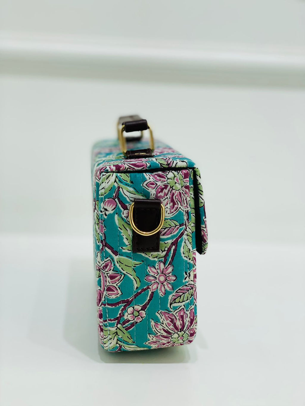 Aqua Floral Sling Bag