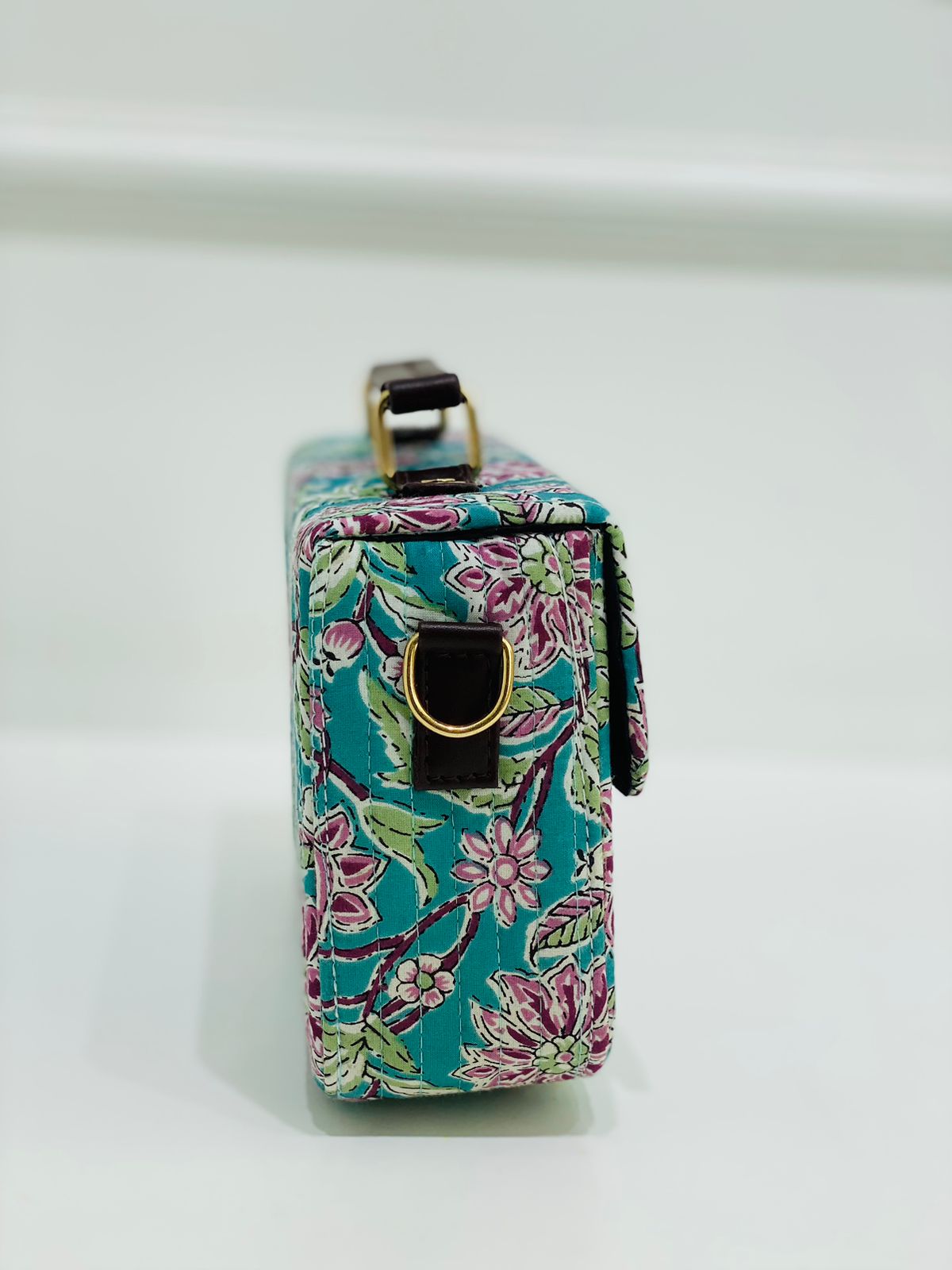 Aqua Floral Sling Bag