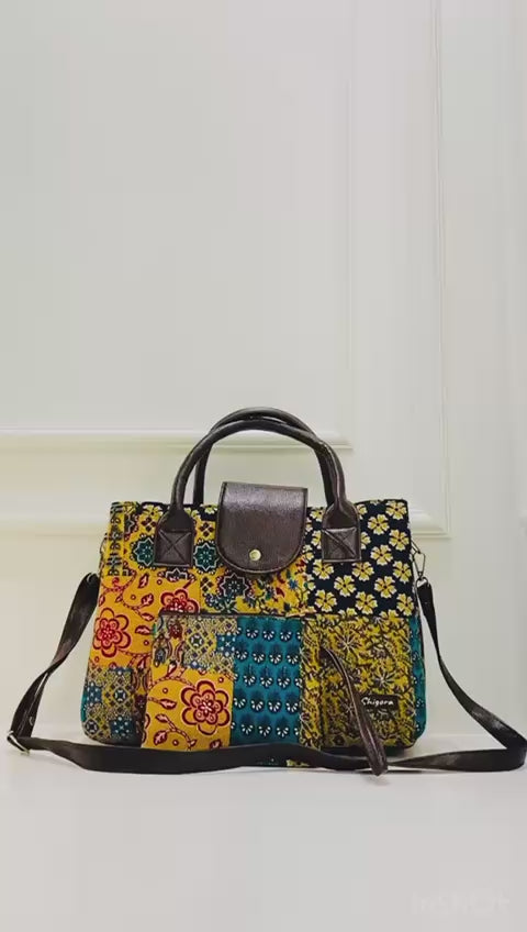 Yellow Floral Triple Tier Bag