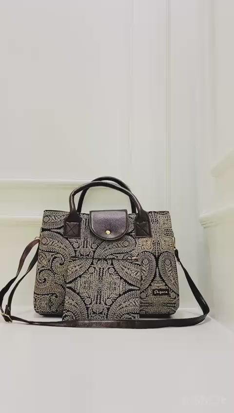 Black Mandala Triple Tier Bag