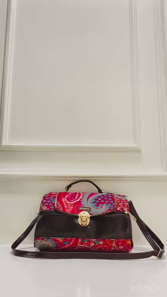 Berry Paisley Large Satchel Bag