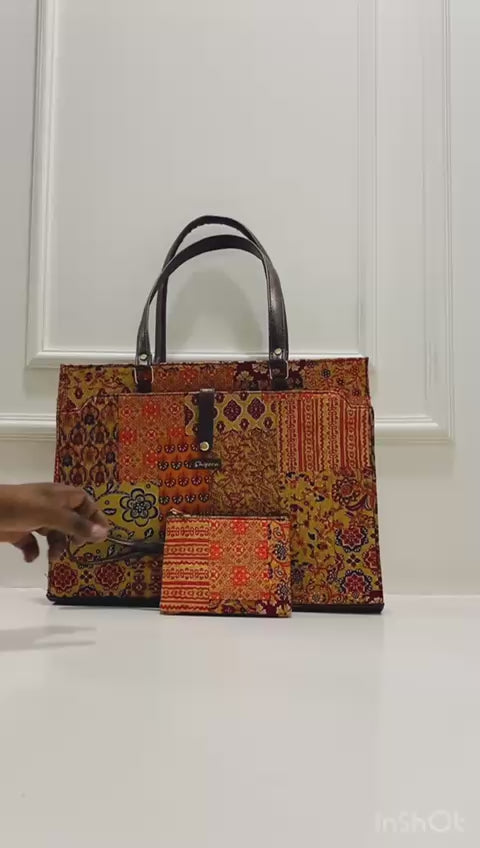 Vintage Patchwork Statement Laptop Bag