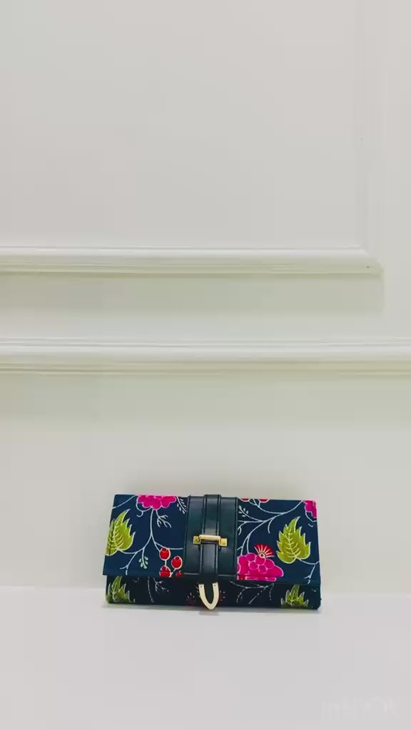 Navy Floral Wallet