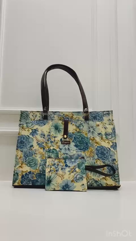 Aqua Blue Statement Laptop Bag